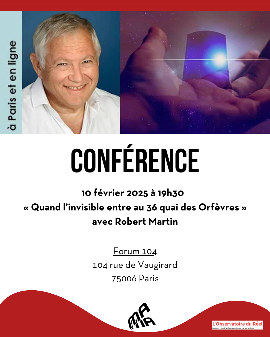 Conférence « Quand l’invisible entre au 36 quai des Orfèvres » avec Robert Martin